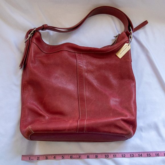 Coach Red Leather Satchel - Picture 1 of 8